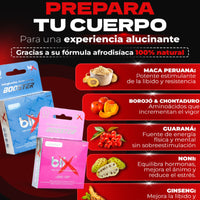Ingredientes de Blix Booster: maca peruana, borojó, chontaduro, guaraná, noni y ginseng